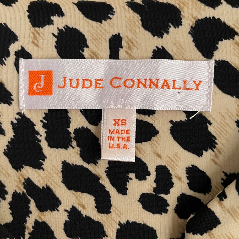 Jude Connally Leopard Print Dress with Flared Sleeves XS - Picture 4 of 7